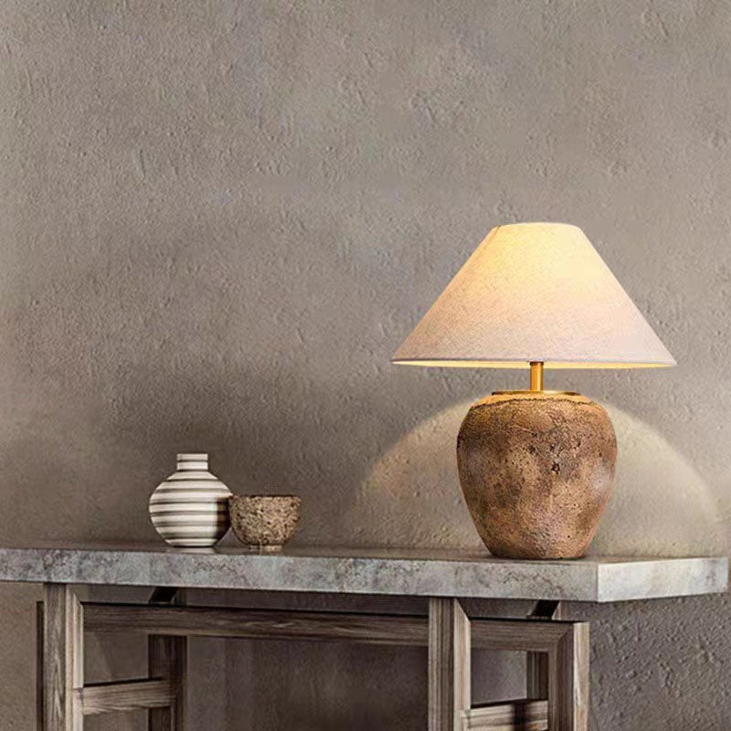 Shabby Chic Ceramic Jar Table Lamp