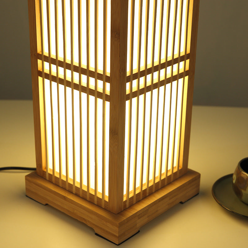 Japanese Bamboo Column Table Lamp