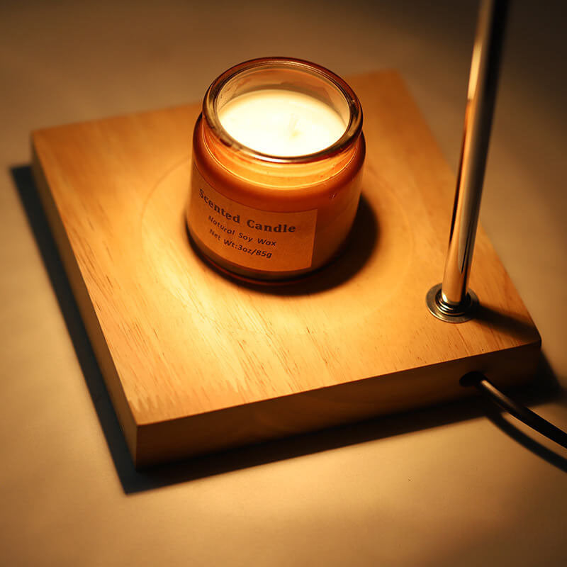 Wood Candle Sphere Table Lamp