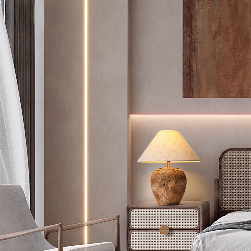 Shabby Chic Ceramic Jar Table Lamp