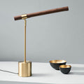 Wood Grain Cylinder LED Table Lamp