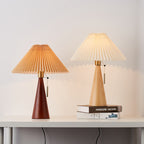 Wooden Pleated LED Table Lamp