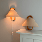 Solid Wood Pleated Semicircle Sconce