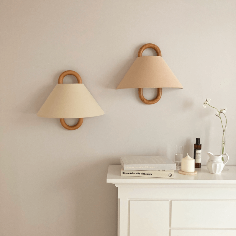Solid Wood Pleated Semicircle Sconce