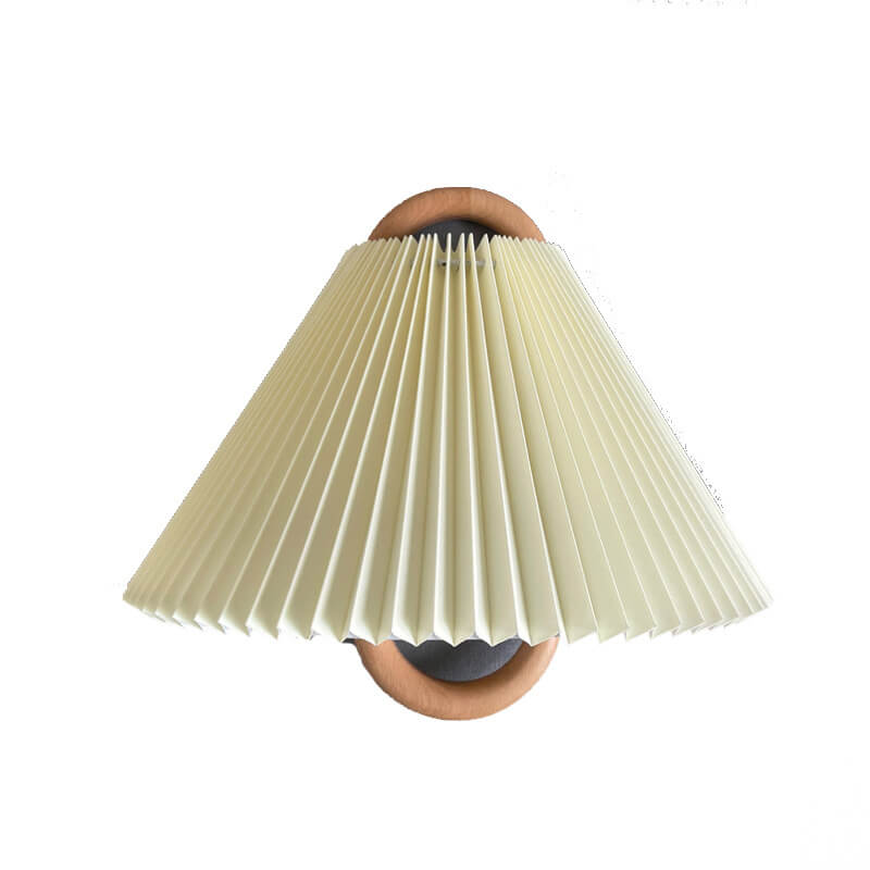Solid Wood Pleated Semicircle Sconce