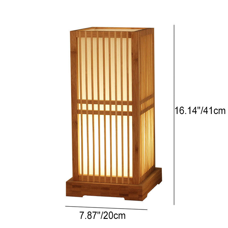 Japanese Bamboo Column Table Lamp