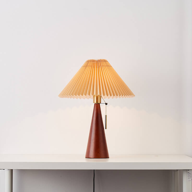 Wooden Pleated LED Table Lamp