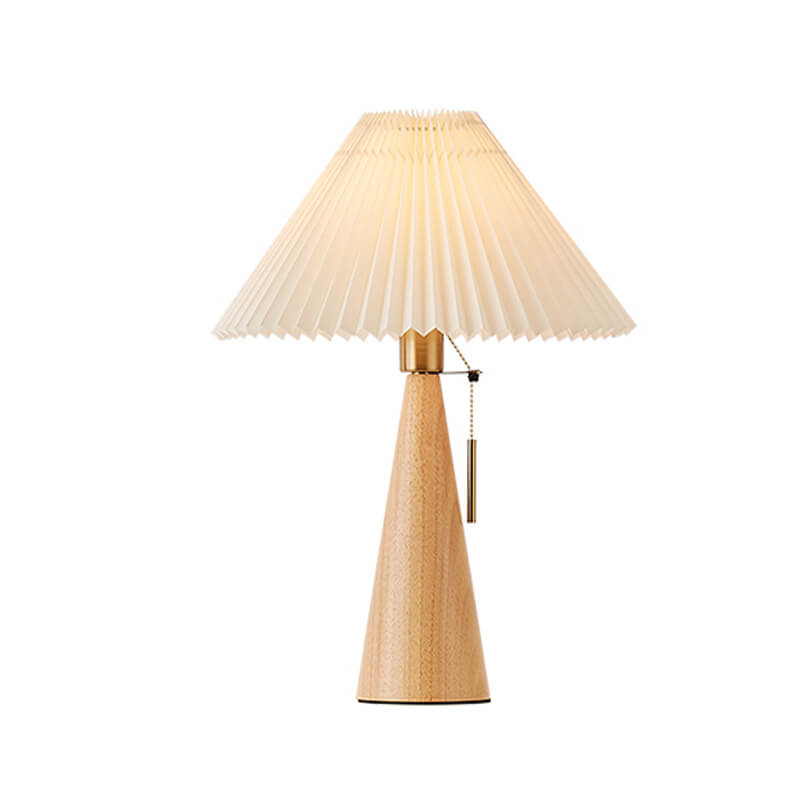 Wooden Pleated LED Table Lamp