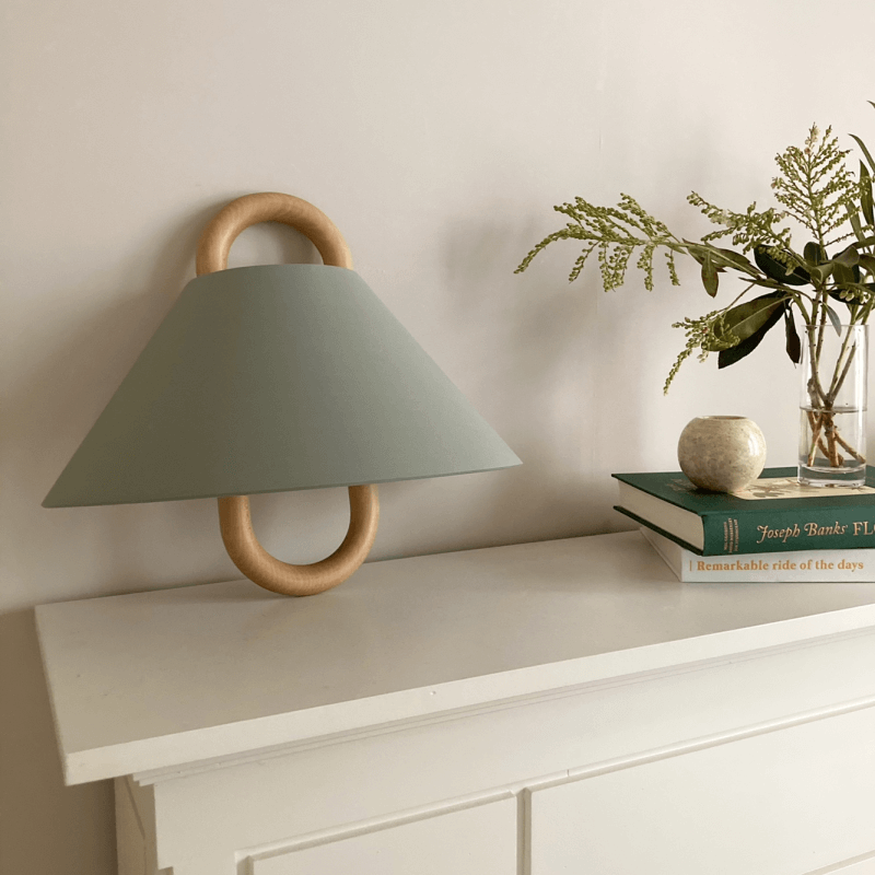 Solid Wood Pleated Semicircle Sconce