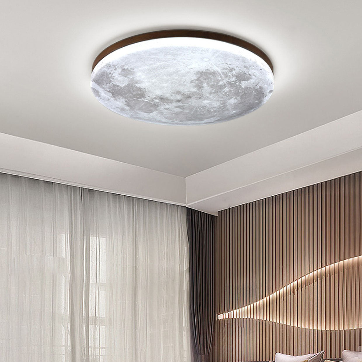 Moon Round LED Flush Mount Ceiling Light