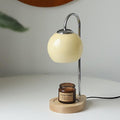 Wood Candle Sphere Table Lamp