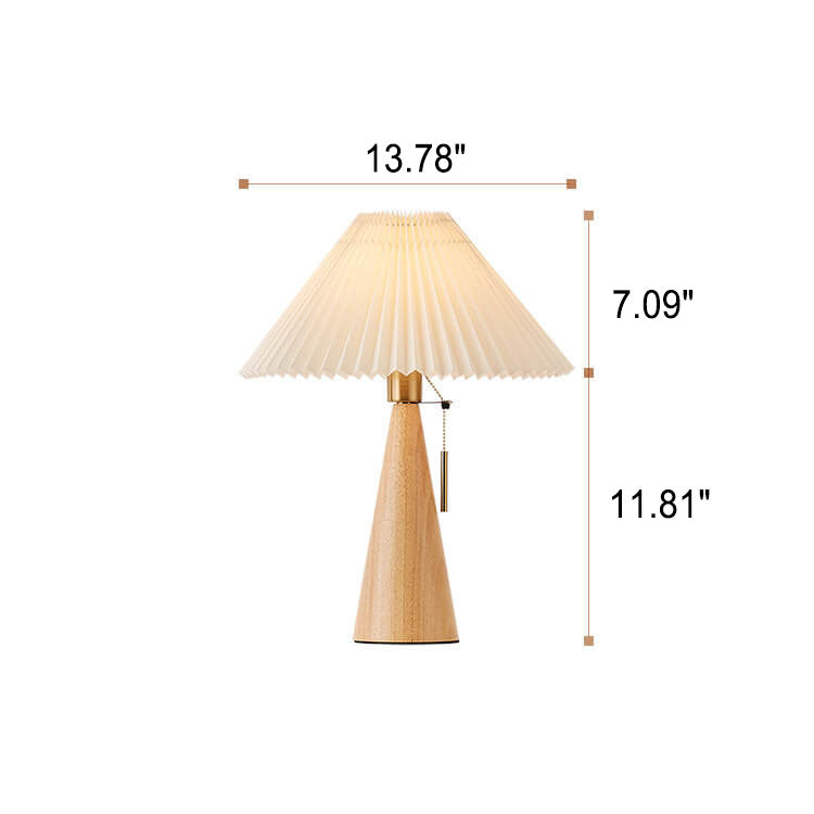 Wooden Pleated LED Table Lamp