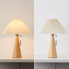 Wooden Pleated LED Table Lamp