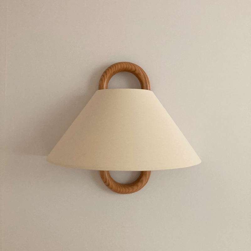 Solid Wood Pleated Semicircle Sconce