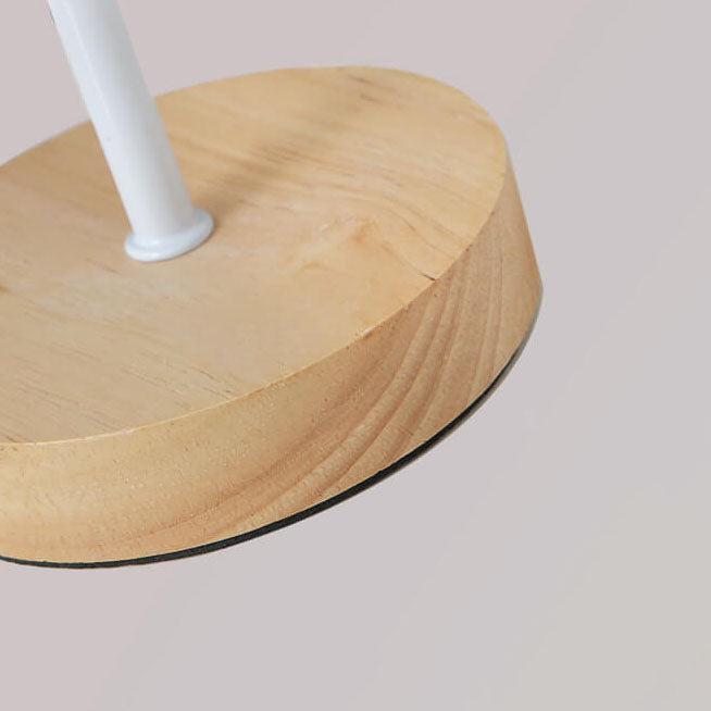 Wood Fabric Cone LED Table Lamp