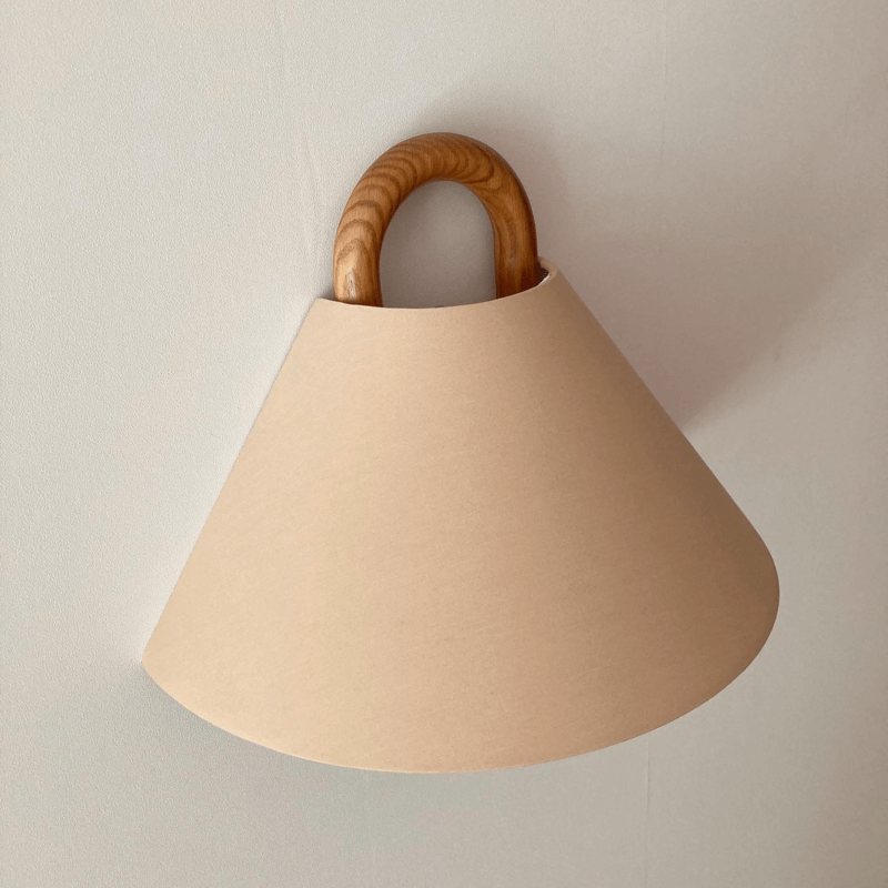 Solid Wood Pleated Semicircle Sconce