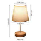 Wood Fabric Cone LED Table Lamp