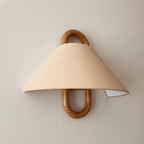 Solid Wood Pleated Semicircle Sconce