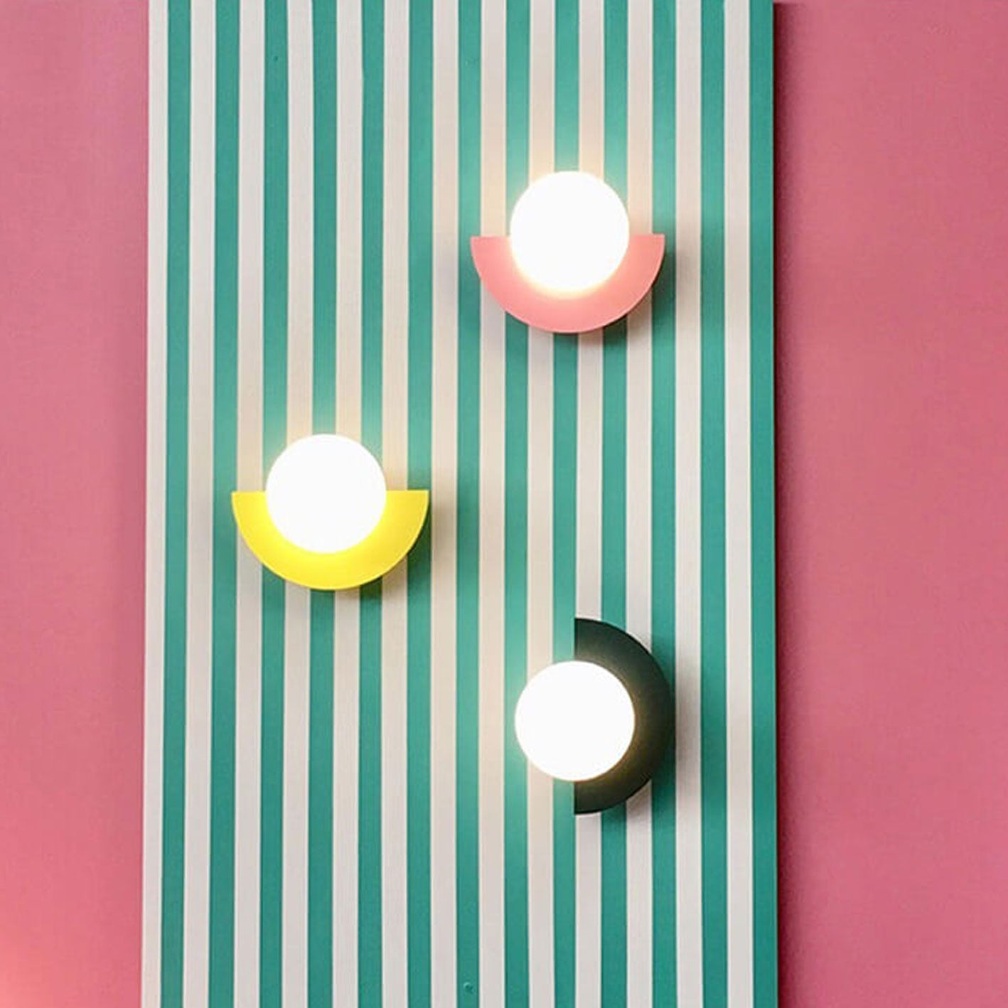 Colorful Glass Semicircle Wall Sconce