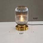Nordic Striped Glass Oval Table Lamp