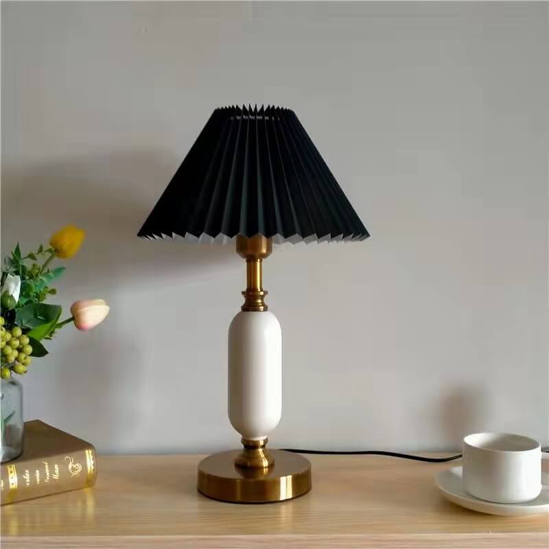 French Pleated Table Lamp