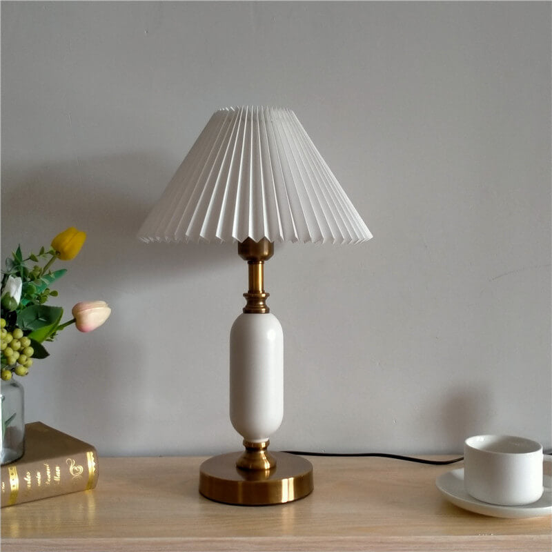 French Pleated Table Lamp
