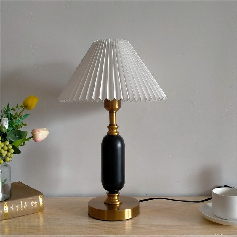 French Pleated Table Lamp