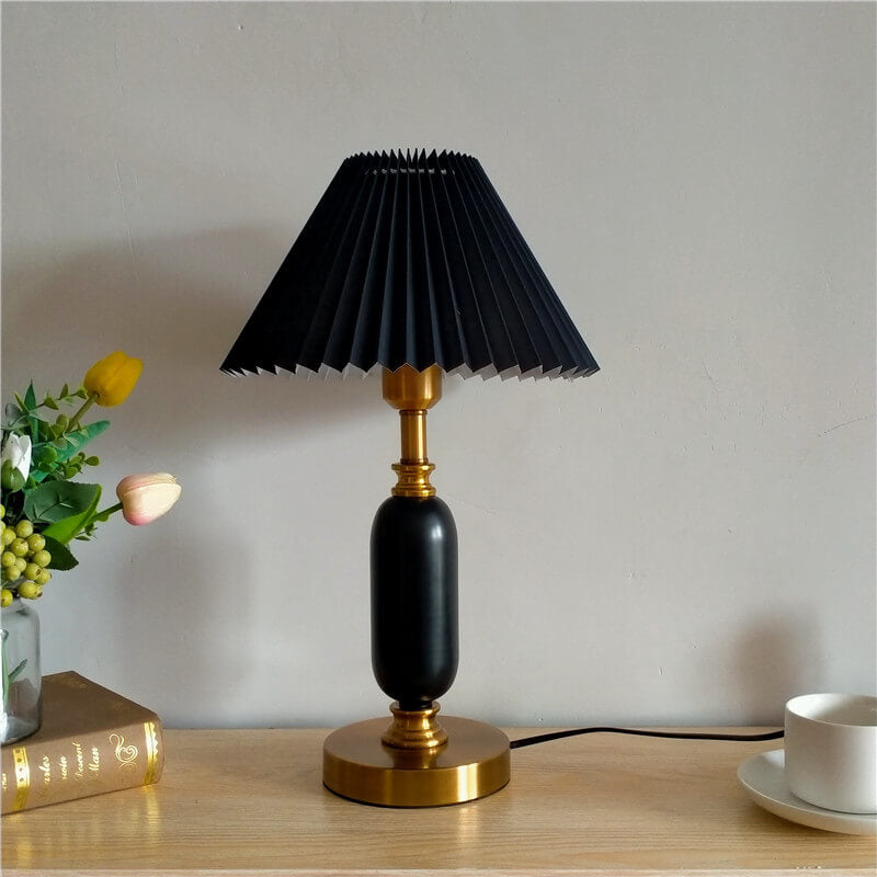 French Pleated Table Lamp