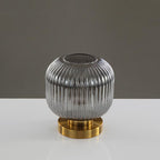 Nordic Striped Glass Oval Table Lamp