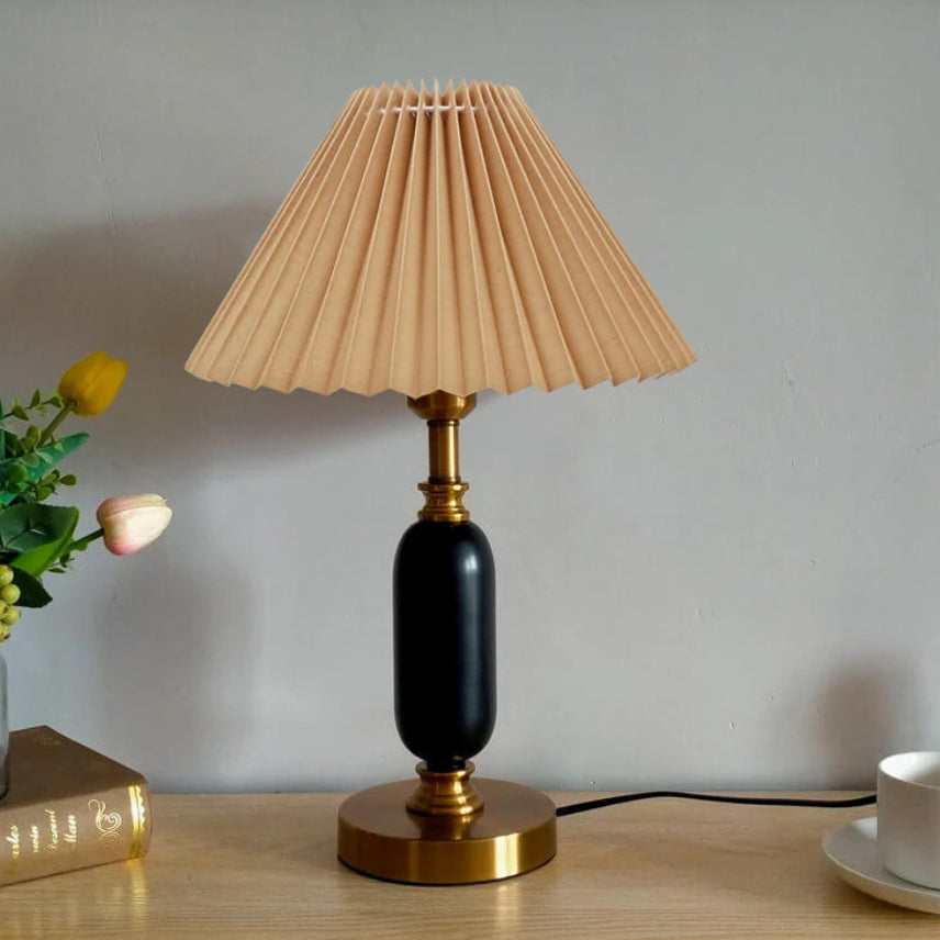 French Pleated Table Lamp