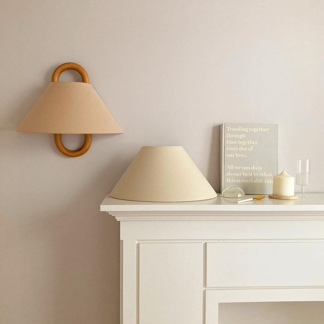 Solid Wood Pleated Semicircle Sconce