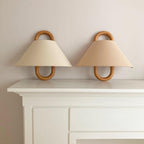Solid Wood Pleated Semicircle Sconce