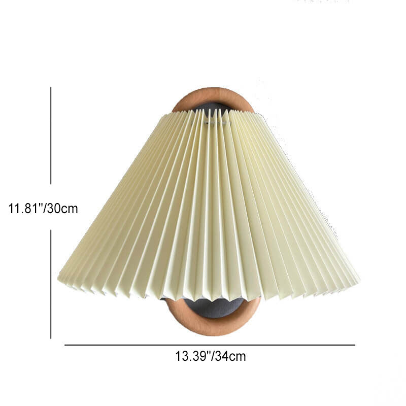 Solid Wood Pleated Semicircle Sconce