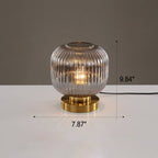 Nordic Striped Glass Oval Table Lamp
