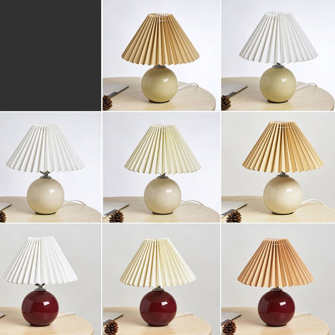 Nordic Ceramic Pleated Table Lamp