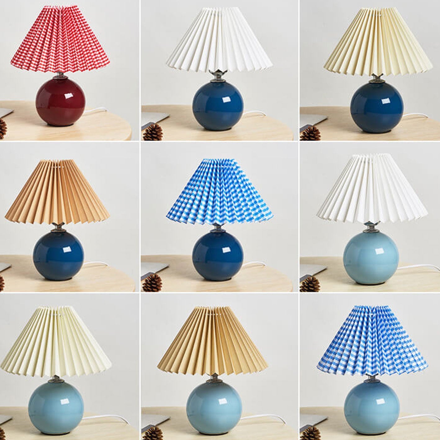 Nordic Ceramic Pleated Table Lamp