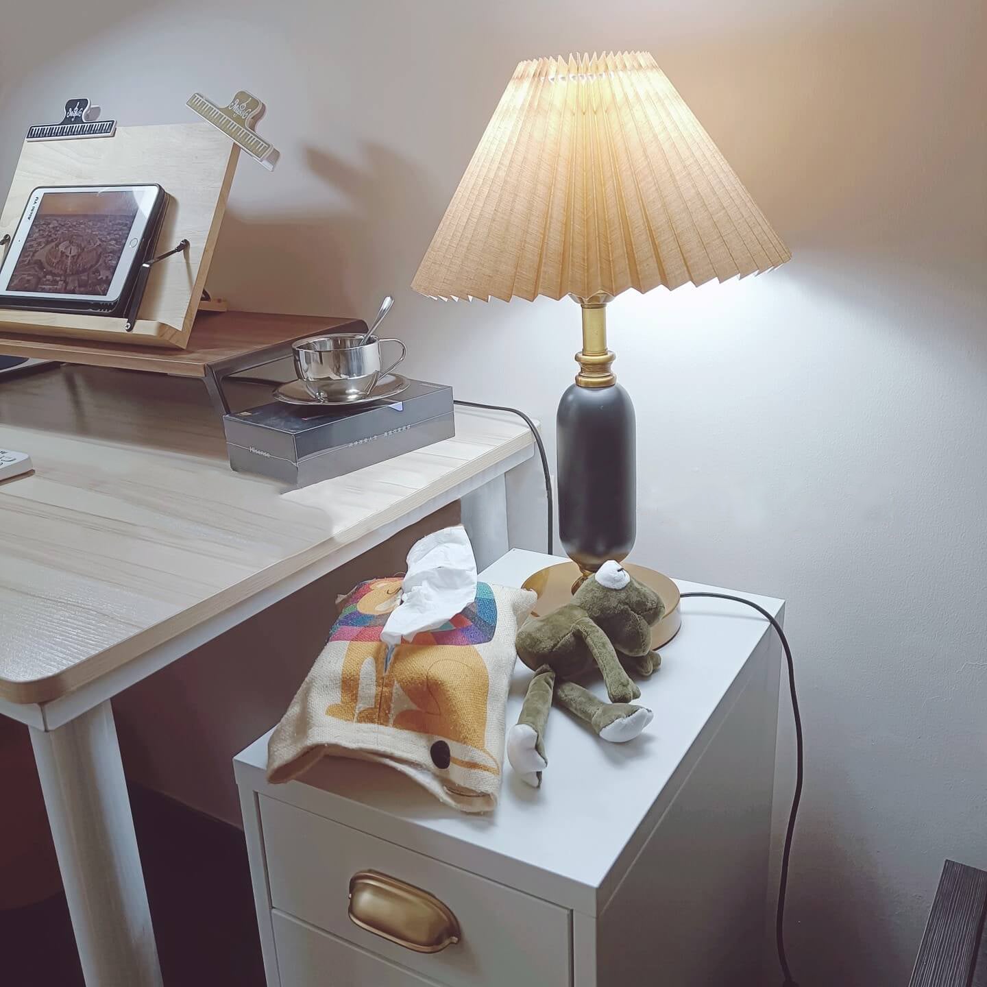 French Pleated Table Lamp