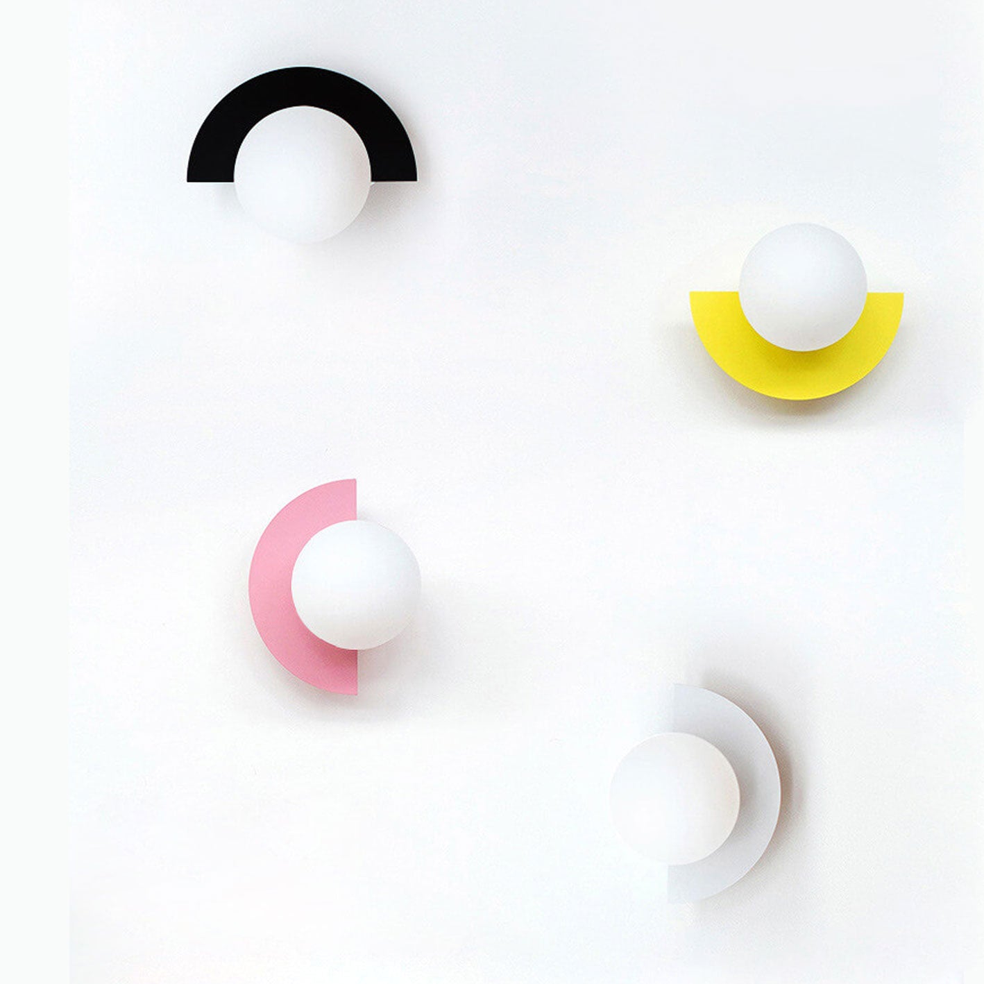 Colorful Glass Semicircle Wall Sconce