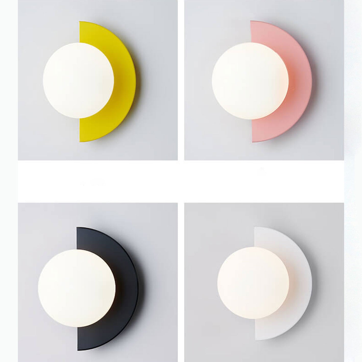 Colorful Glass Semicircle Wall Sconce