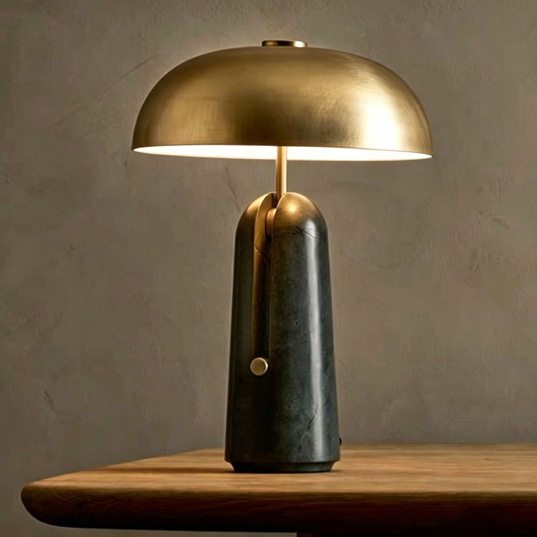 Japanese Marble Mushroom Table Lamp