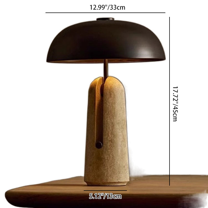 Japanese Marble Mushroom Table Lamp