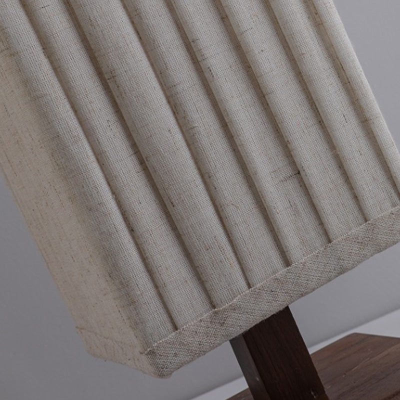 Japanese Walnut Fabric LED Floor Lamp