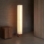Japanese Walnut Fabric LED Floor Lamp