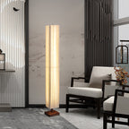 Japanese Walnut Fabric LED Floor Lamp