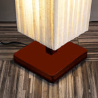 Japanese Walnut Fabric LED Floor Lamp