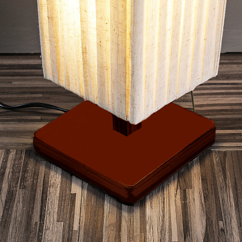Japanese Walnut Fabric LED Floor Lamp