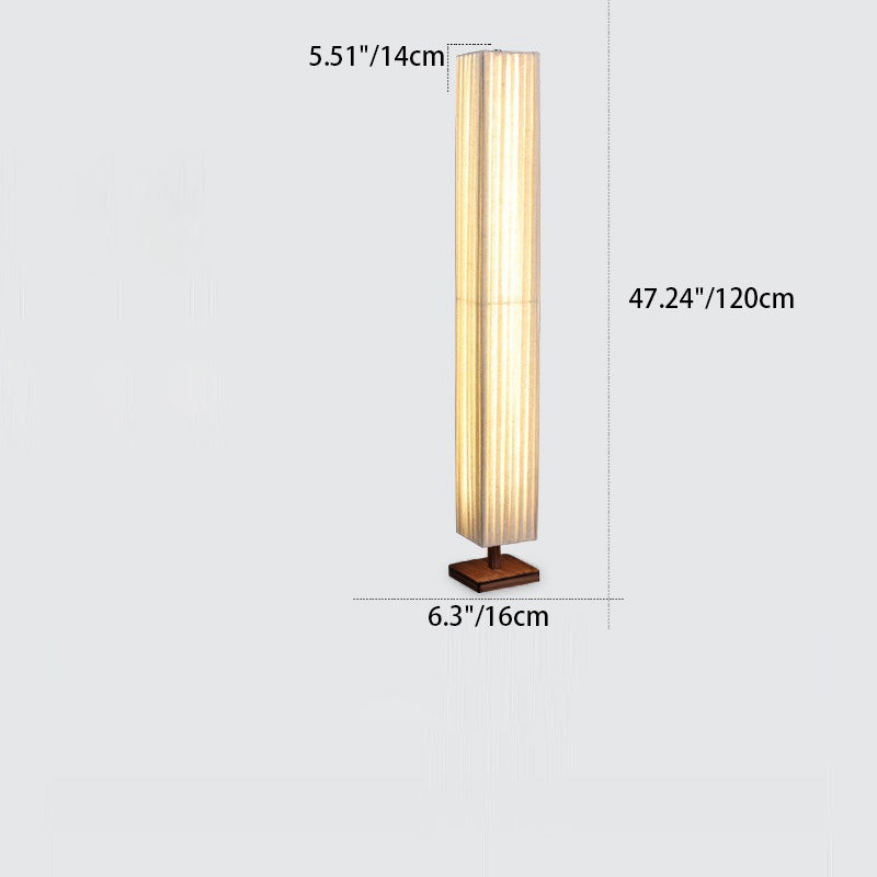 Japanese Walnut Fabric LED Floor Lamp