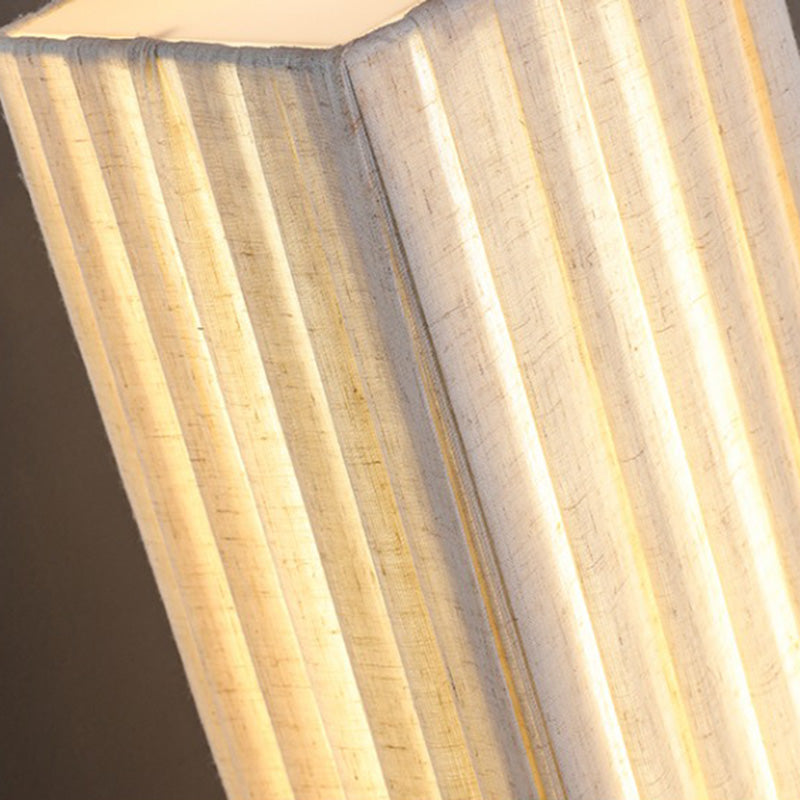 Japanese Walnut Fabric LED Floor Lamp