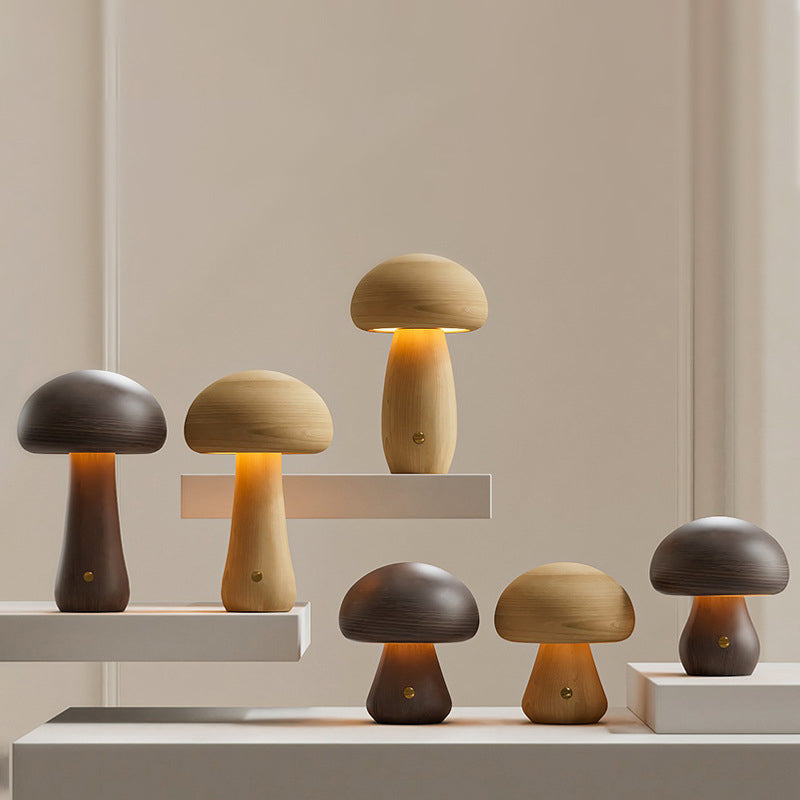 Wood Mushroom LED Night Light