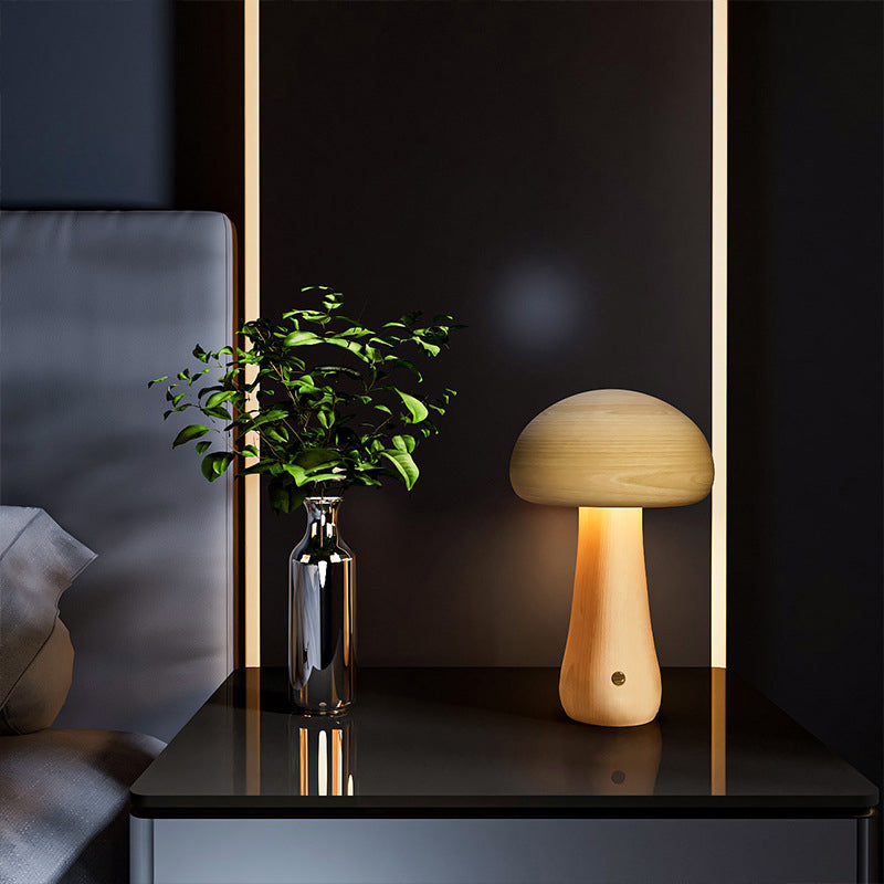 Wood Mushroom LED Night Light